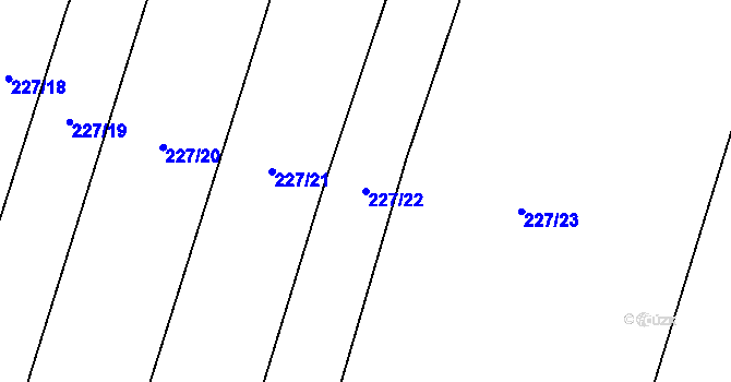 Parcela st. 227/22 v KÚ Popůvky u Kojetína, Katastrální mapa