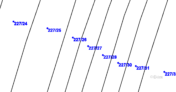 Parcela st. 227/27 v KÚ Popůvky u Kojetína, Katastrální mapa