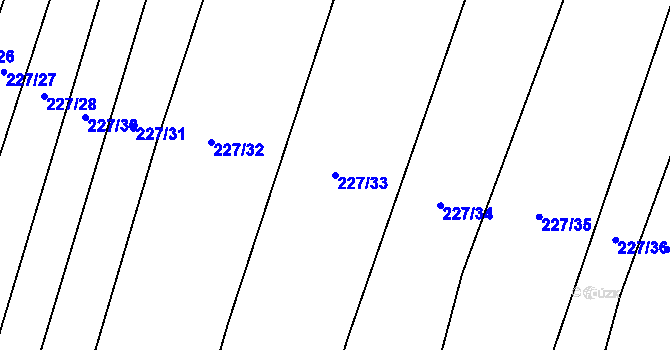 Parcela st. 227/33 v KÚ Popůvky u Kojetína, Katastrální mapa
