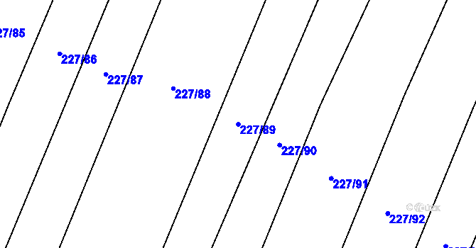 Parcela st. 227/89 v KÚ Popůvky u Kojetína, Katastrální mapa