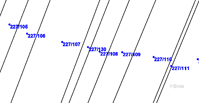 Parcela st. 227/108 v KÚ Popůvky u Kojetína, Katastrální mapa