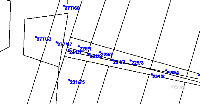 Parcela st. 229/2 v KÚ Popůvky u Kojetína, Katastrální mapa