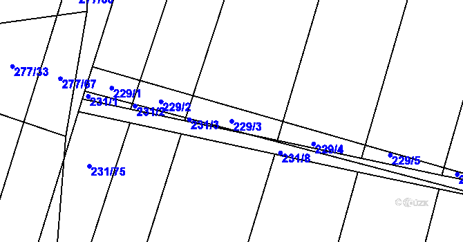 Parcela st. 229/3 v KÚ Popůvky u Kojetína, Katastrální mapa