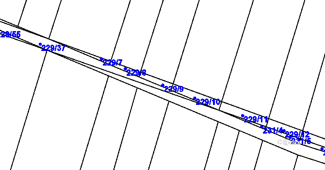 Parcela st. 229/9 v KÚ Popůvky u Kojetína, Katastrální mapa