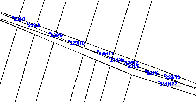 Parcela st. 229/11 v KÚ Popůvky u Kojetína, Katastrální mapa