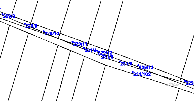 Parcela st. 229/12 v KÚ Popůvky u Kojetína, Katastrální mapa