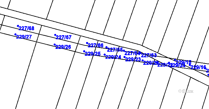 Parcela st. 229/24 v KÚ Popůvky u Kojetína, Katastrální mapa
