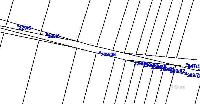 Parcela st. 229/38 v KÚ Popůvky u Kojetína, Katastrální mapa
