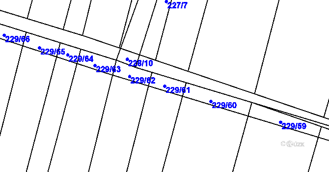 Parcela st. 229/61 v KÚ Popůvky u Kojetína, Katastrální mapa