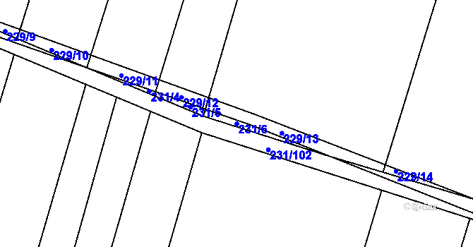 Parcela st. 231/6 v KÚ Popůvky u Kojetína, Katastrální mapa