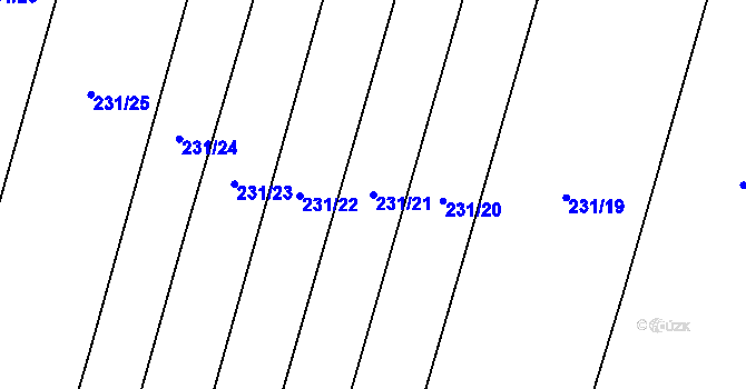 Parcela st. 231/21 v KÚ Popůvky u Kojetína, Katastrální mapa