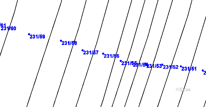 Parcela st. 231/56 v KÚ Popůvky u Kojetína, Katastrální mapa