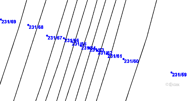 Parcela st. 231/62 v KÚ Popůvky u Kojetína, Katastrální mapa