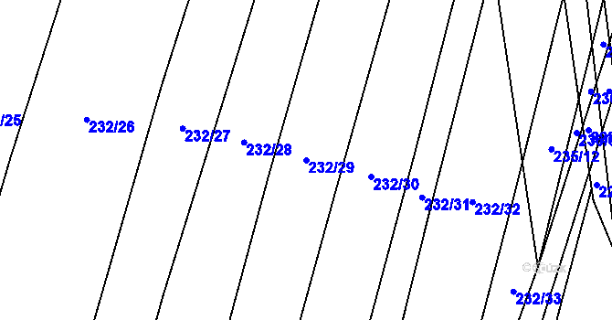 Parcela st. 232/29 v KÚ Popůvky u Kojetína, Katastrální mapa