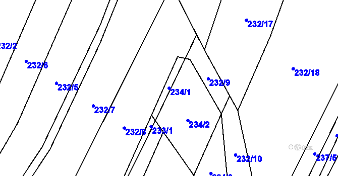 Parcela st. 234/1 v KÚ Popůvky u Kojetína, Katastrální mapa