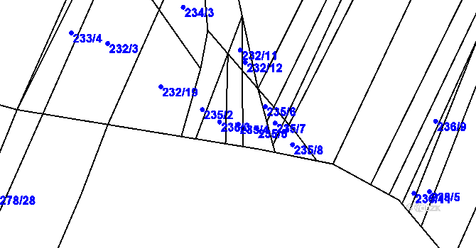 Parcela st. 235/4 v KÚ Popůvky u Kojetína, Katastrální mapa