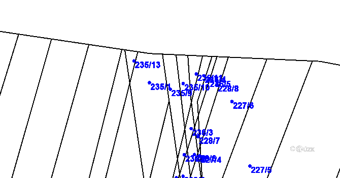 Parcela st. 235/9 v KÚ Popůvky u Kojetína, Katastrální mapa