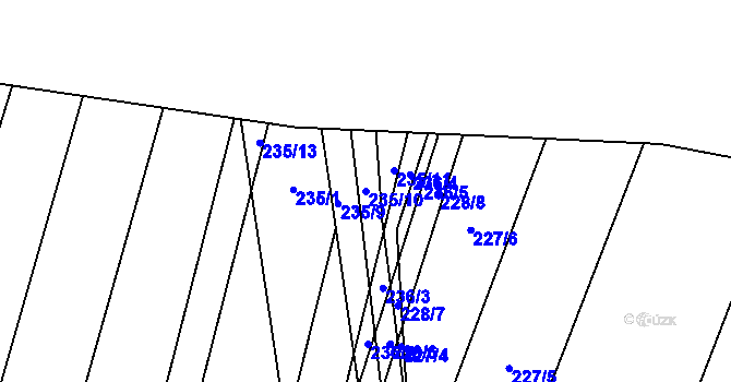 Parcela st. 235/10 v KÚ Popůvky u Kojetína, Katastrální mapa