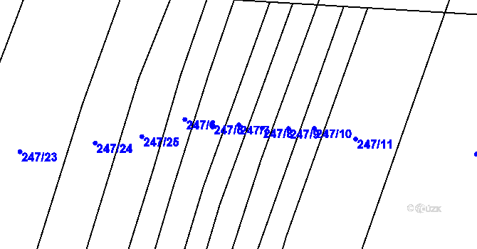 Parcela st. 247/7 v KÚ Popůvky u Kojetína, Katastrální mapa