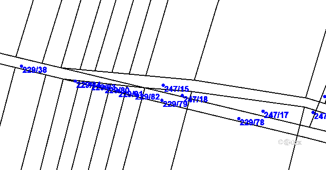 Parcela st. 247/15 v KÚ Popůvky u Kojetína, Katastrální mapa