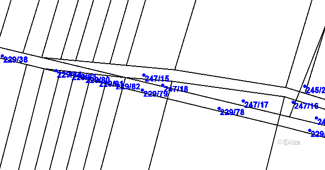 Parcela st. 247/18 v KÚ Popůvky u Kojetína, Katastrální mapa
