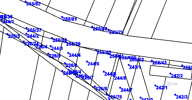Parcela st. 255/40 v KÚ Popůvky u Kojetína, Katastrální mapa
