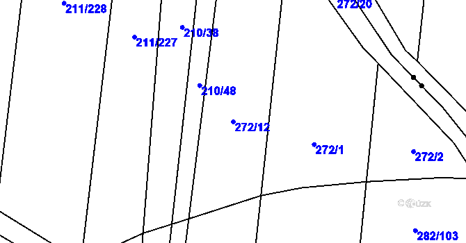 Parcela st. 272/12 v KÚ Popůvky u Kojetína, Katastrální mapa