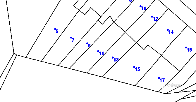 Parcela st. 11 v KÚ Popůvky u Kojetína, Katastrální mapa