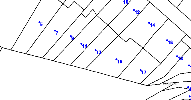 Parcela st. 13 v KÚ Popůvky u Kojetína, Katastrální mapa