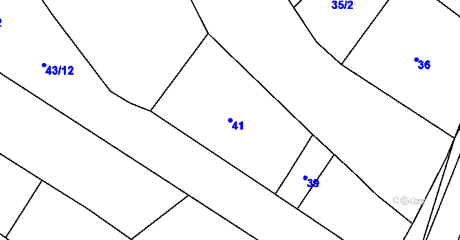 Parcela st. 41 v KÚ Popůvky u Kojetína, Katastrální mapa