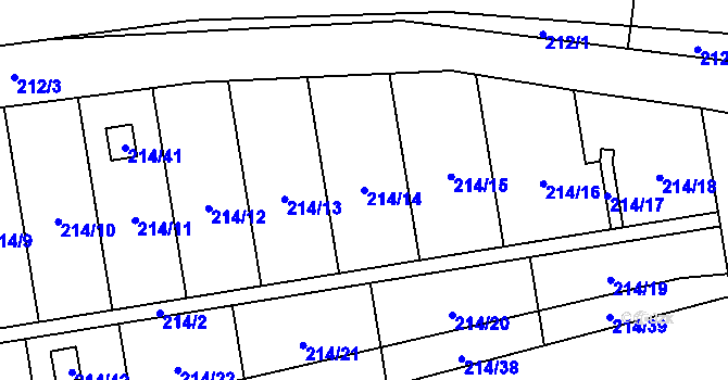 Parcela st. 214/14 v KÚ Popůvky u Kojetína, Katastrální mapa