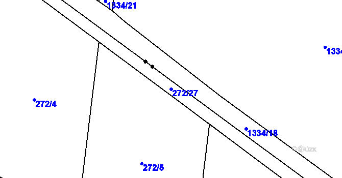 Parcela st. 272/27 v KÚ Popůvky u Kojetína, Katastrální mapa