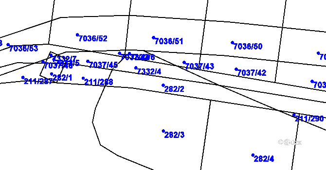 Parcela st. 282/2 v KÚ Popůvky u Kojetína, Katastrální mapa
