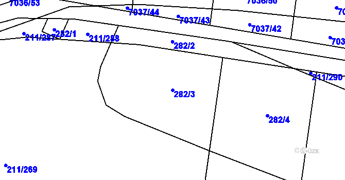Parcela st. 282/3 v KÚ Popůvky u Kojetína, Katastrální mapa