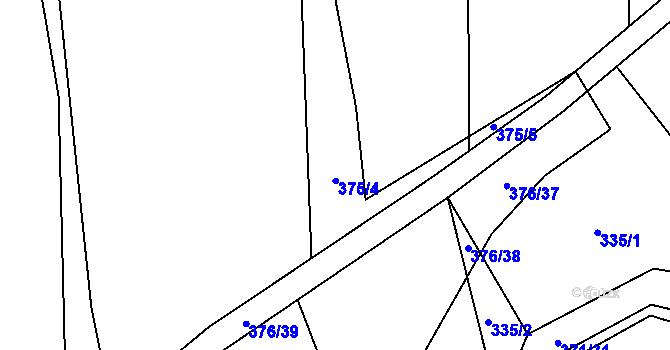 Parcela st. 375/4 v KÚ Poruba nad Bečvou, Katastrální mapa