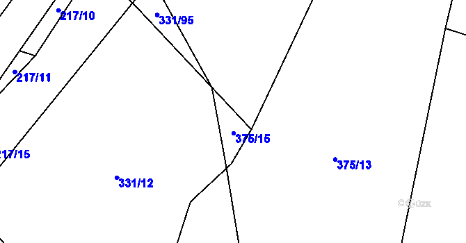 Parcela st. 375/15 v KÚ Poruba nad Bečvou, Katastrální mapa