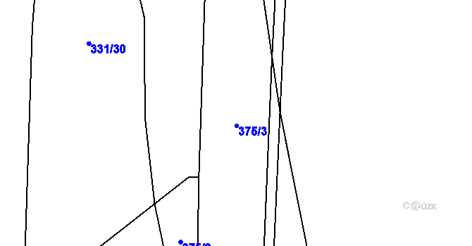 Parcela st. 375/3 v KÚ Poruba nad Bečvou, Katastrální mapa