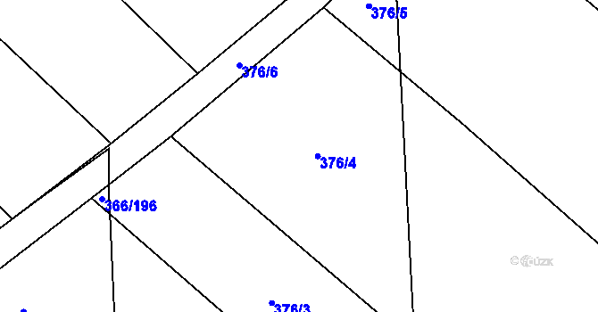 Parcela st. 376/4 v KÚ Poruba nad Bečvou, Katastrální mapa