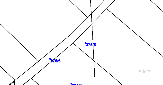Parcela st. 376/5 v KÚ Poruba nad Bečvou, Katastrální mapa