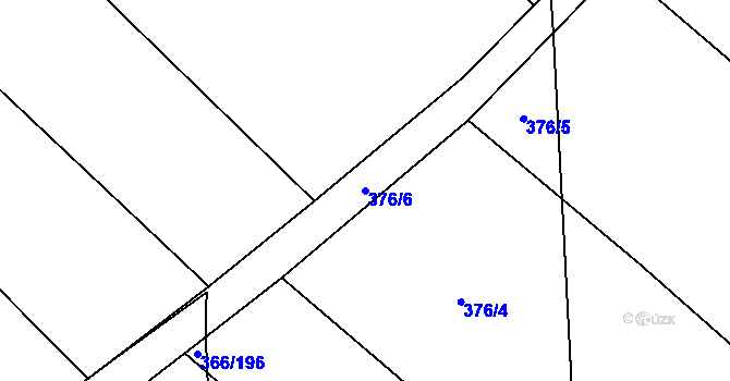 Parcela st. 376/6 v KÚ Poruba nad Bečvou, Katastrální mapa