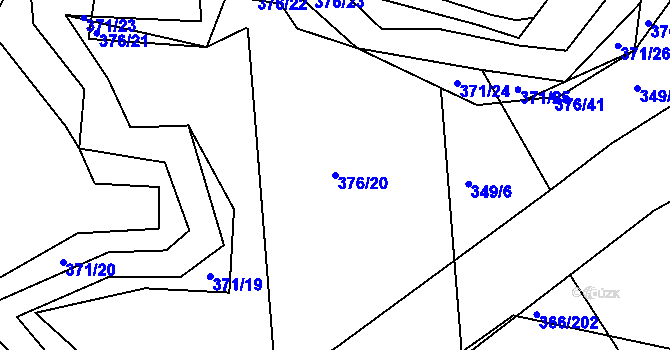 Parcela st. 376/20 v KÚ Poruba nad Bečvou, Katastrální mapa