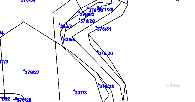 Parcela st. 376/30 v KÚ Poruba nad Bečvou, Katastrální mapa