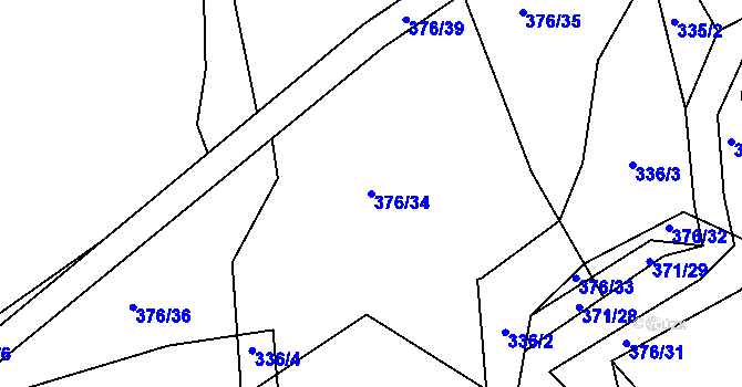 Parcela st. 376/34 v KÚ Poruba nad Bečvou, Katastrální mapa