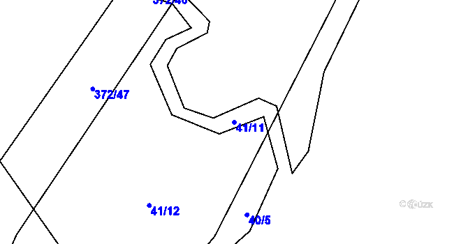Parcela st. 41/11 v KÚ Poruba nad Bečvou, Katastrální mapa