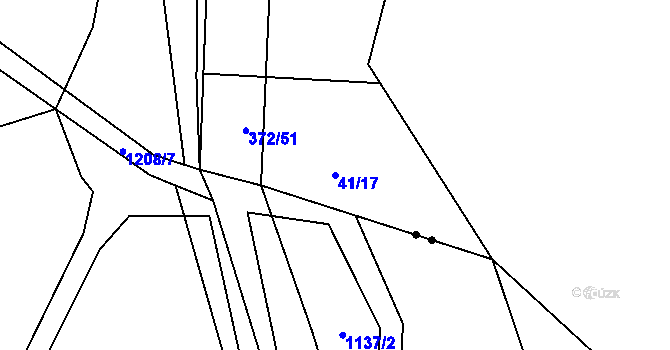 Parcela st. 41/17 v KÚ Poruba nad Bečvou, Katastrální mapa