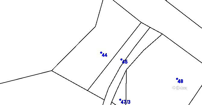 Parcela st. 44 v KÚ Poruba nad Bečvou, Katastrální mapa