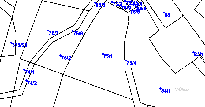 Parcela st. 75/1 v KÚ Poruba nad Bečvou, Katastrální mapa