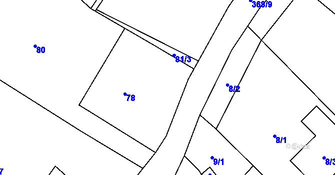 Parcela st. 78 v KÚ Poruba nad Bečvou, Katastrální mapa