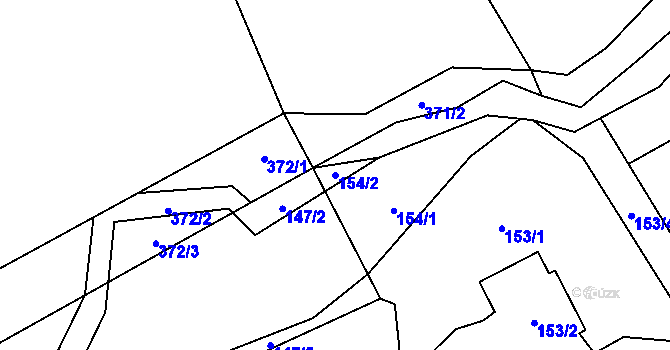 Parcela st. 154/2 v KÚ Poruba nad Bečvou, Katastrální mapa