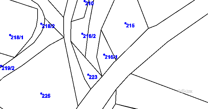Parcela st. 216/1 v KÚ Poruba nad Bečvou, Katastrální mapa